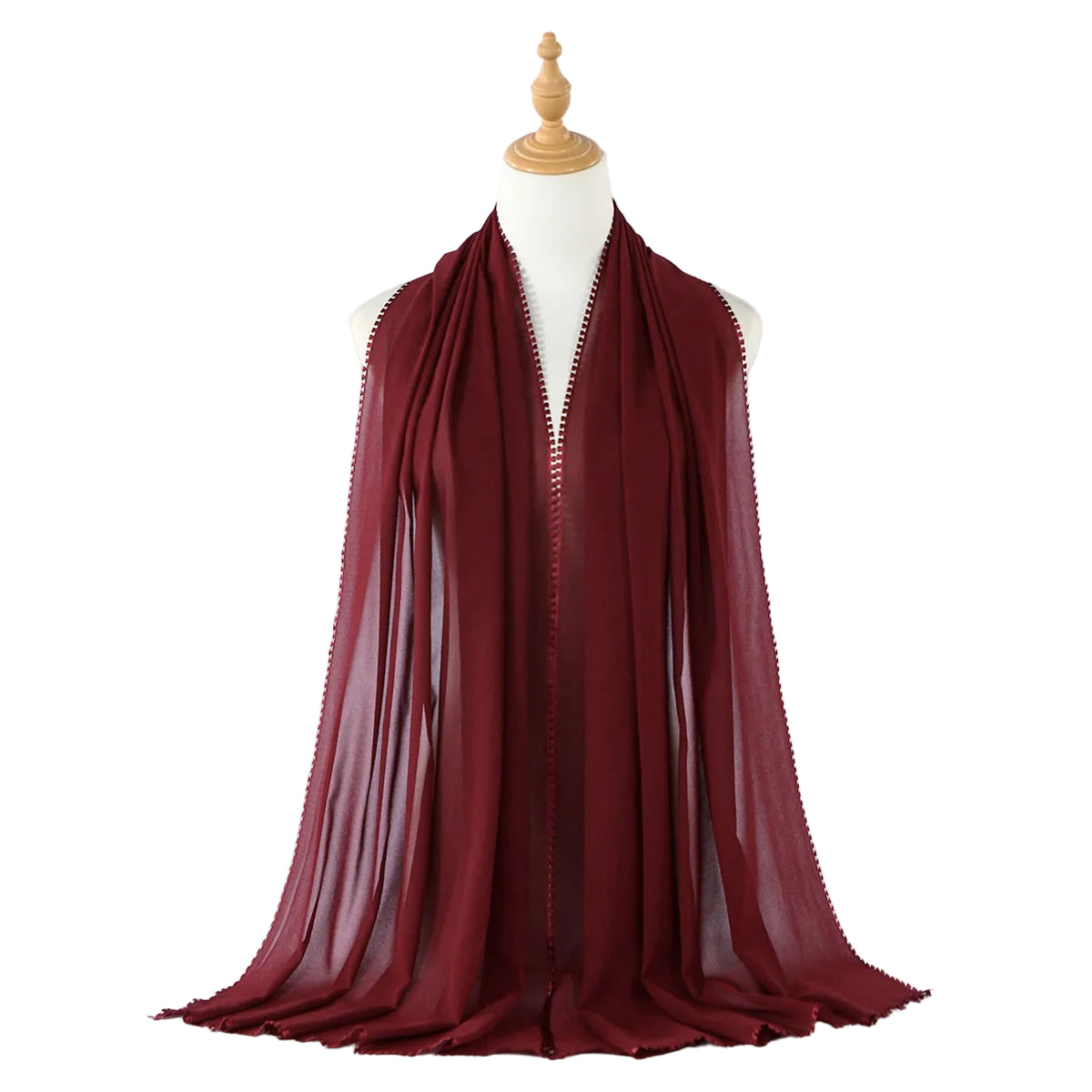 Muslim Women Heart Trim Chiffon Hijab Scarf #26VE204