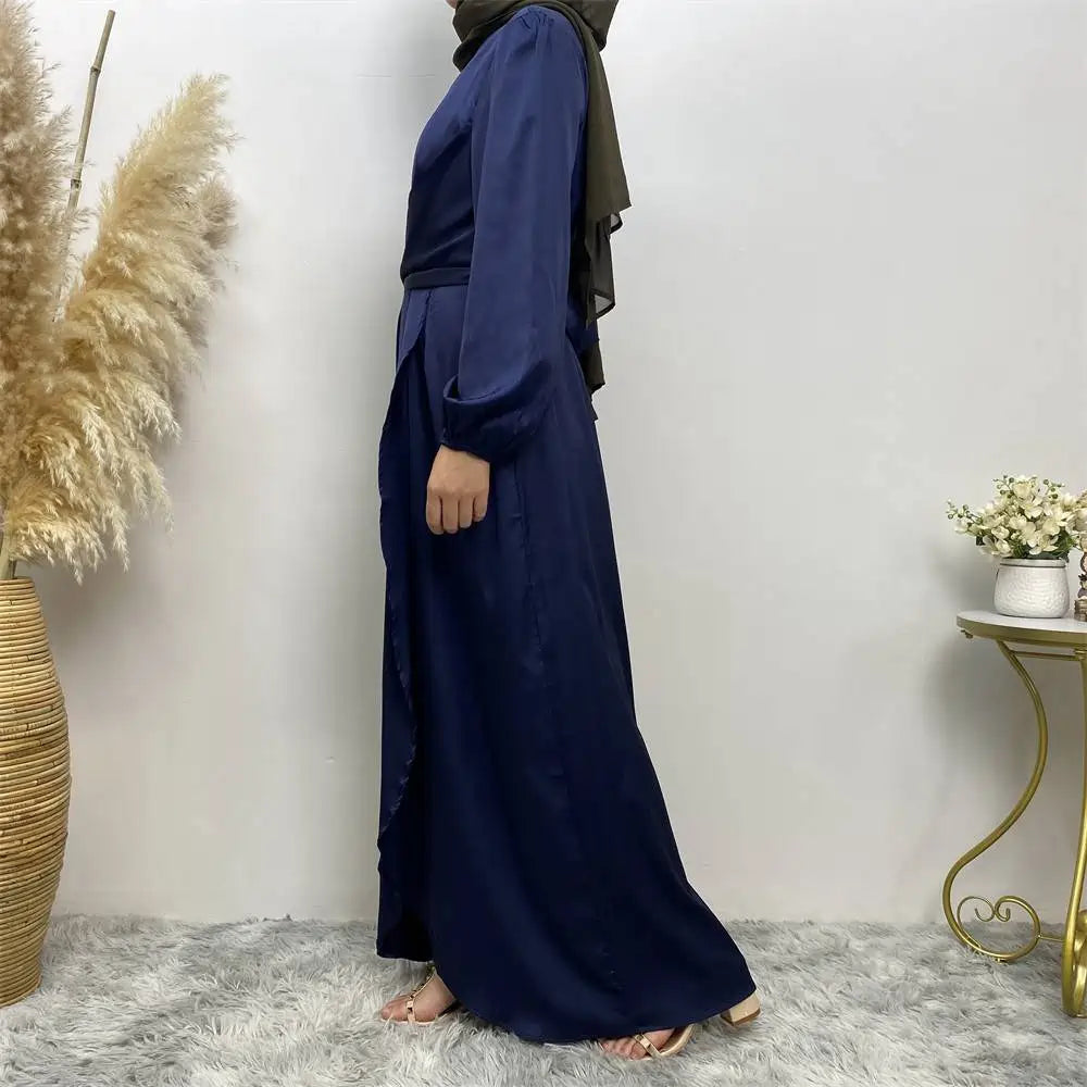 فستان عباية ساتان أزرق #25C6345