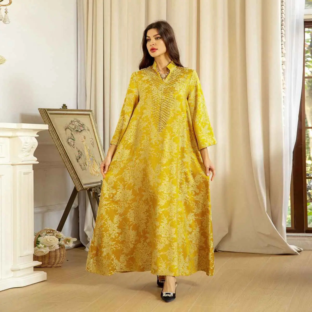 Eid Kaftan Dress Embroidery Beads Doris Women Caftan Dress