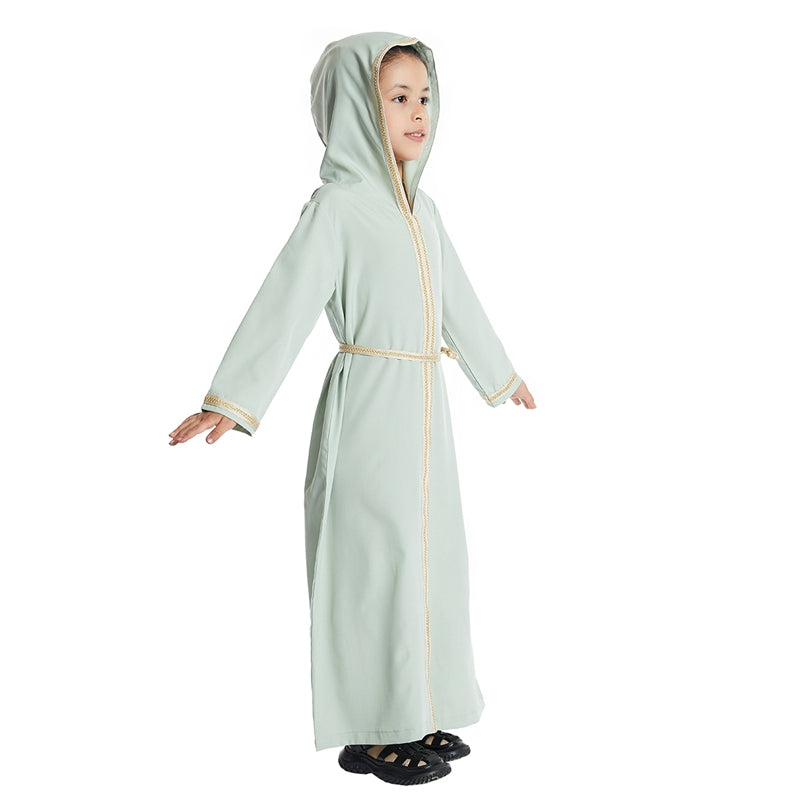Middle East Arab Girl Hooded Abaya Dress