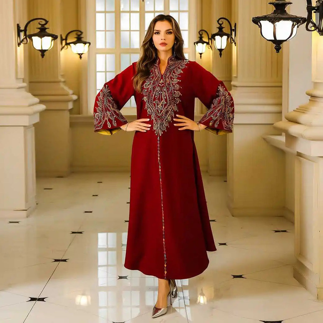 Eid Dress Rope embroidery Beads Caftan Kaftan Dress #25S080