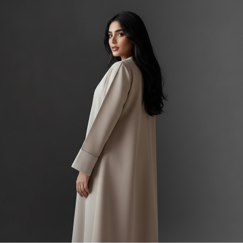 فستان عباية مفتوح بياقة مصممة #25177