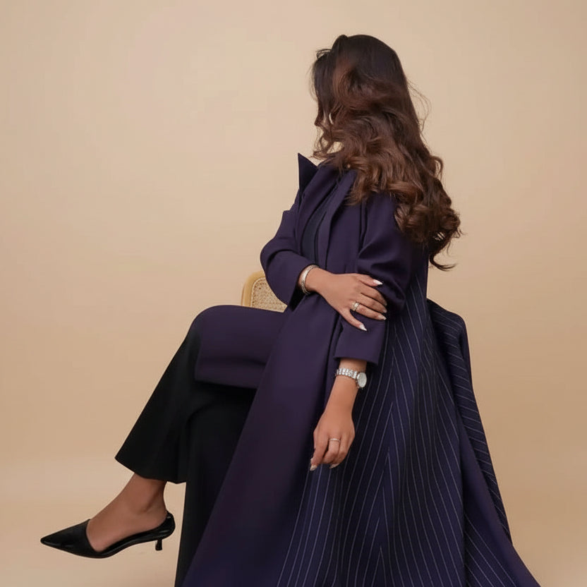 فستان كارديجان مفتوح من الأمام - بنفسجي - #25178