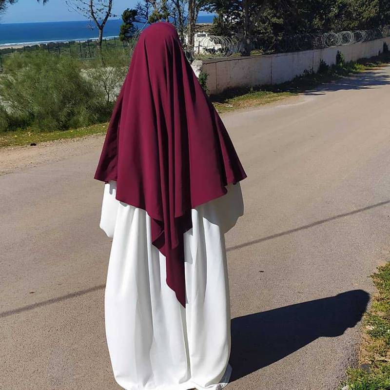 المرأة المسلمة الشيفون خيمار الحجاب العلوي