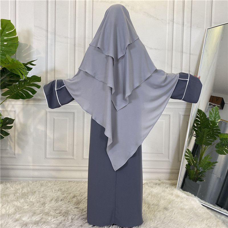 15 Color Options 3 Layer Chiffon Long Khimar For Arab Women