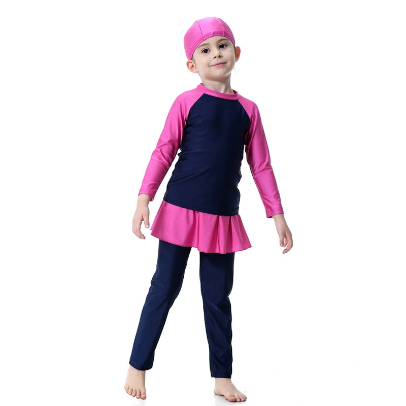 3 Pieces Set Girl Burkinis Muslim Child Swimwear Swimsuit