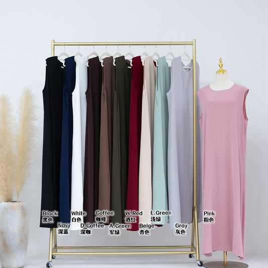 Muslim Women Sleeveless Inner Slip Dress Underdress