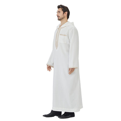 Arabic Hooded Thobe Islamic Muslim Jubba Djellaba For Men #26T847