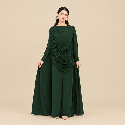 Muslim Women 2 Pieces Tops And Pants Suit Set Abaya Dress #261370