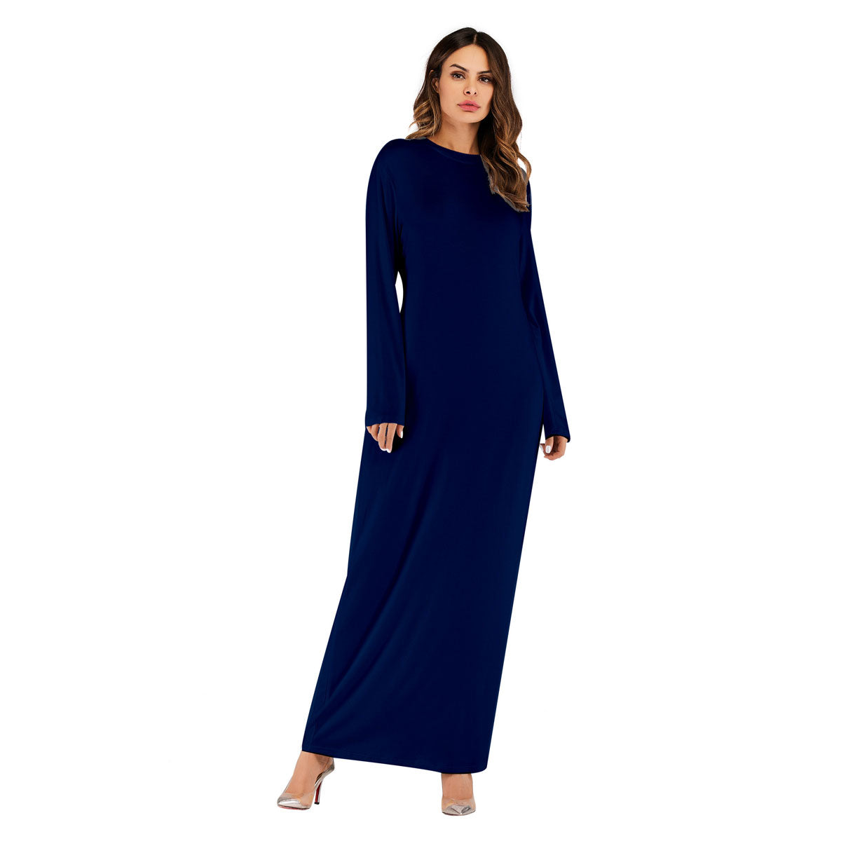 Dark Blue - 2XL - Muslim Women Modal Abaya Inner Dress
