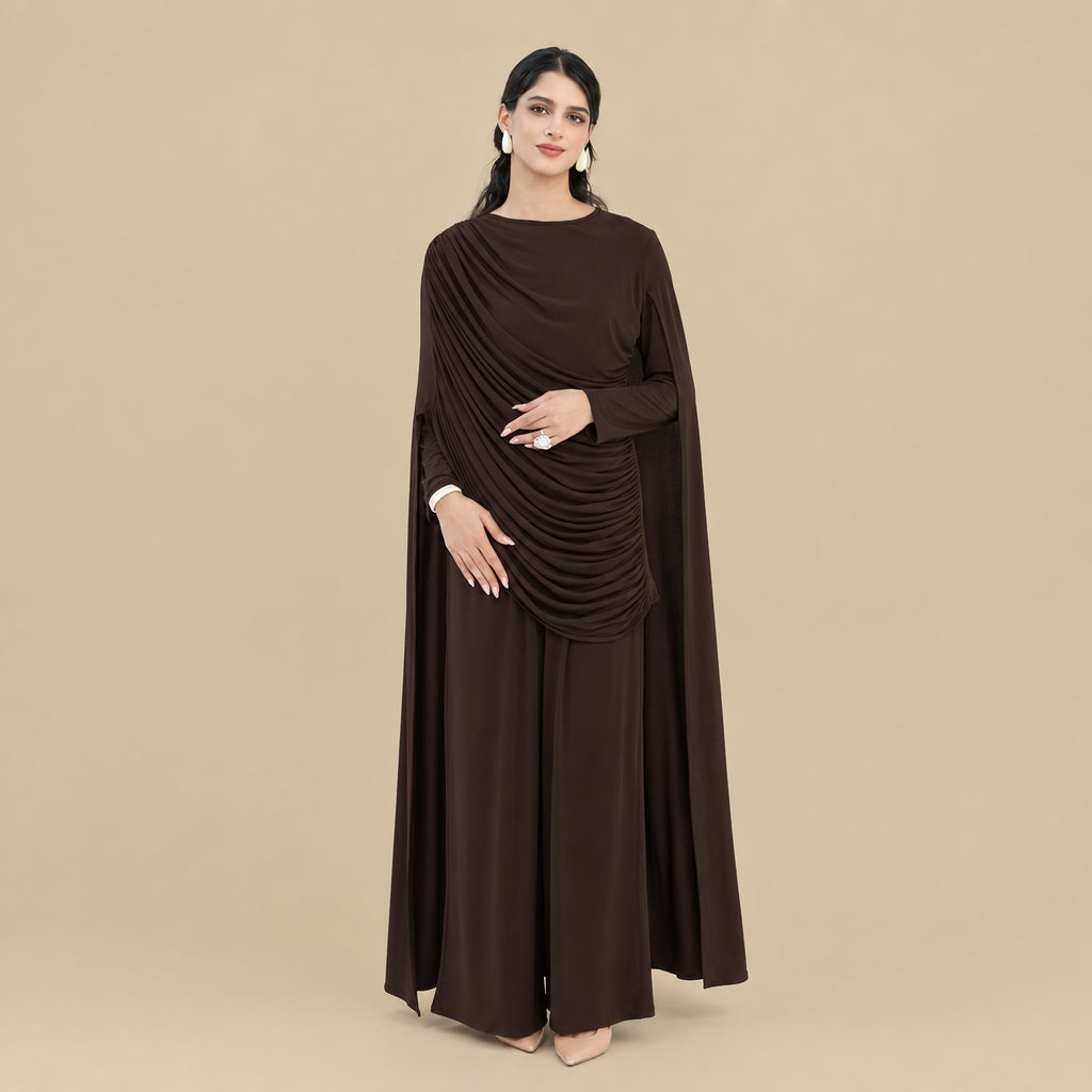 Muslim Women 2 Pieces Tops And Pants Suit Set Abaya Dress #261370