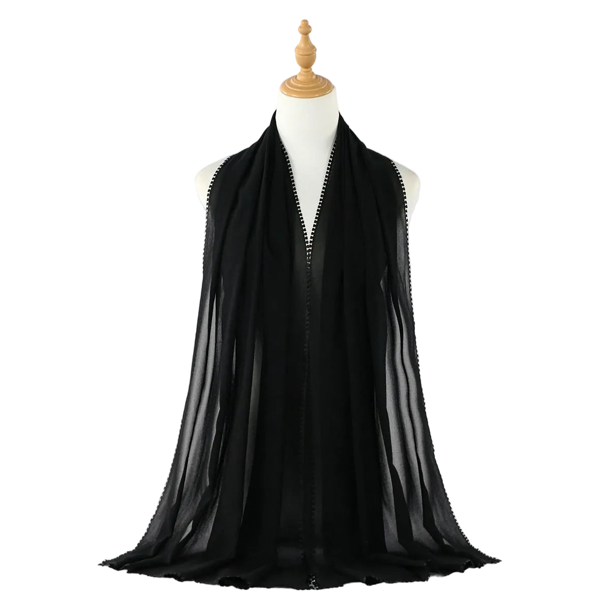 Muslim Women Heart Trim Chiffon Hijab Scarf #26VE204