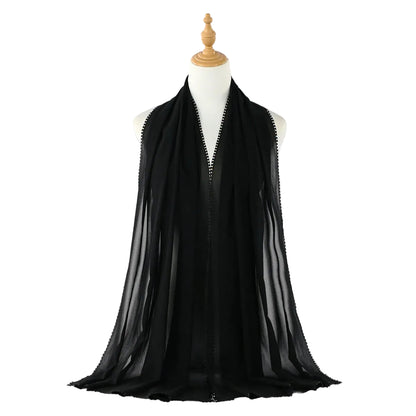 Muslim Women Heart Trim Chiffon Hijab Scarf #26VE204