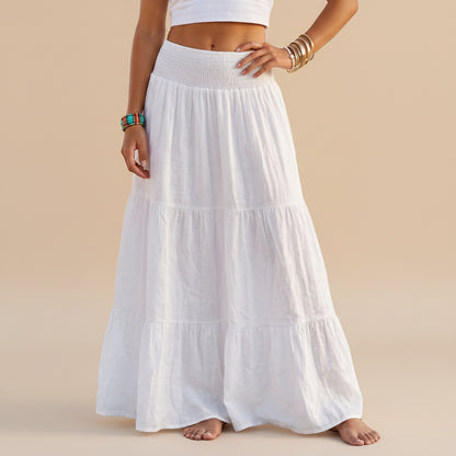 Pleated Plain Solid Color Modest Skirt #269038