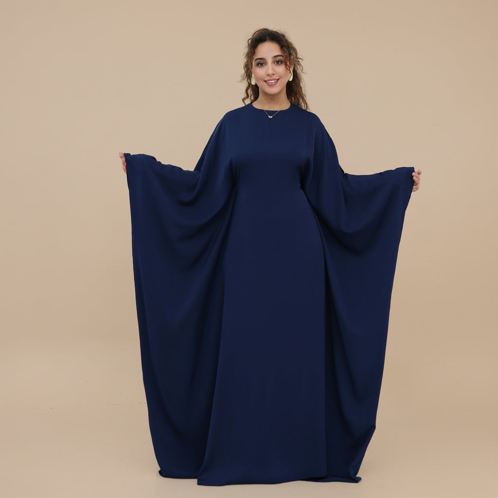 Muslim Women Nida Batwing Sleeve Farasha Abaya Dress #261315
