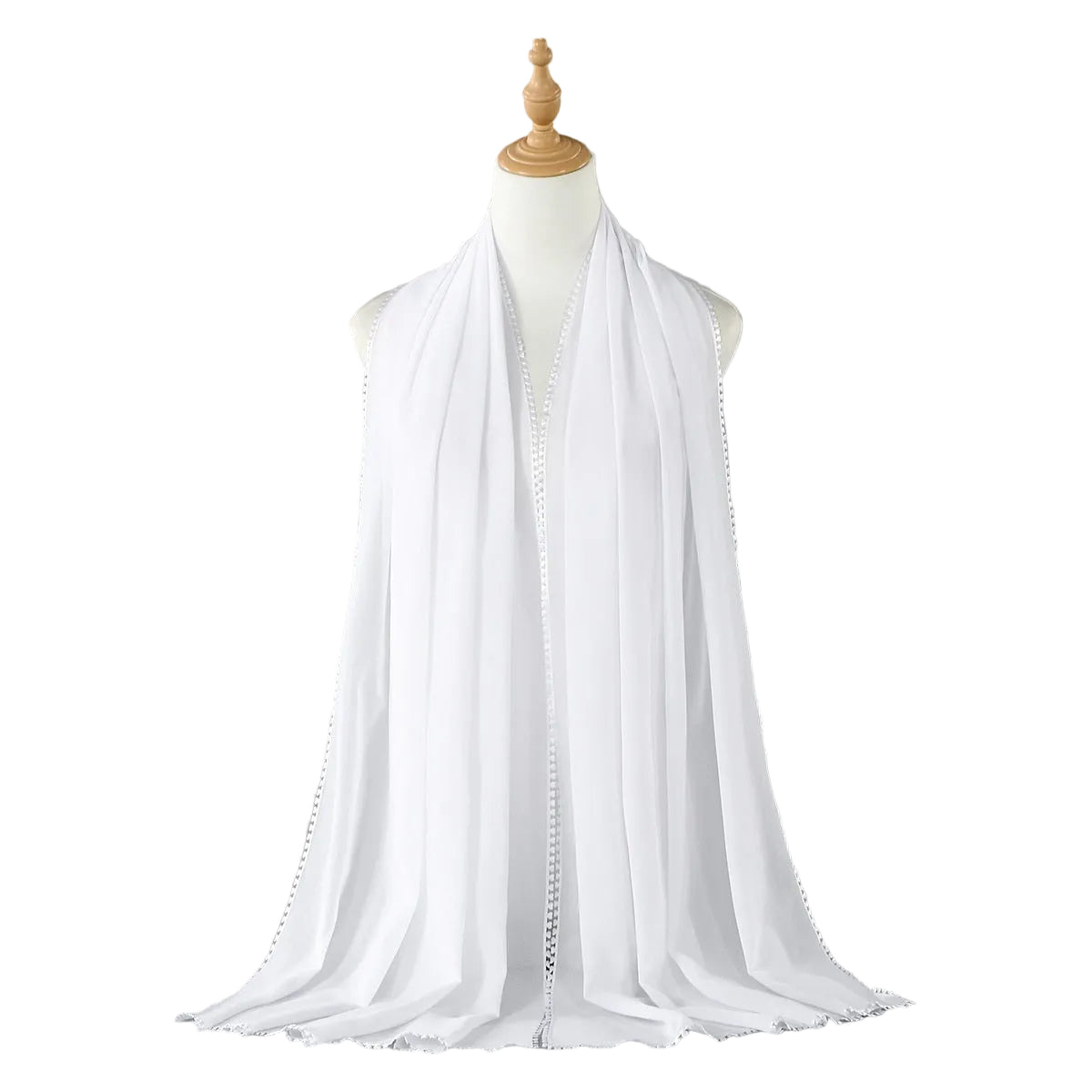 Muslim Women Heart Trim Chiffon Hijab Scarf #26VE204