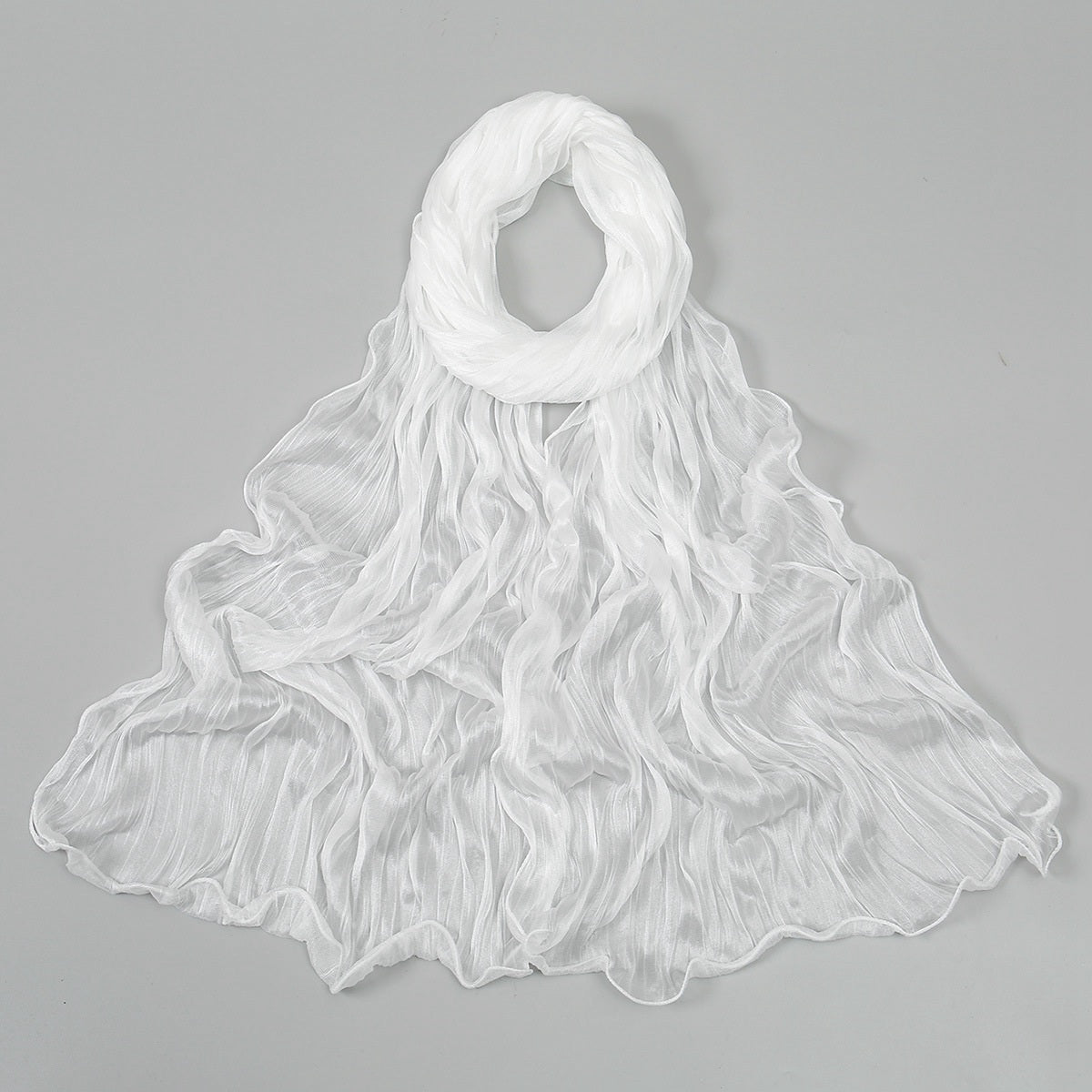 Muslim Women Shiny Pleated Hijab Scarf #26YW555