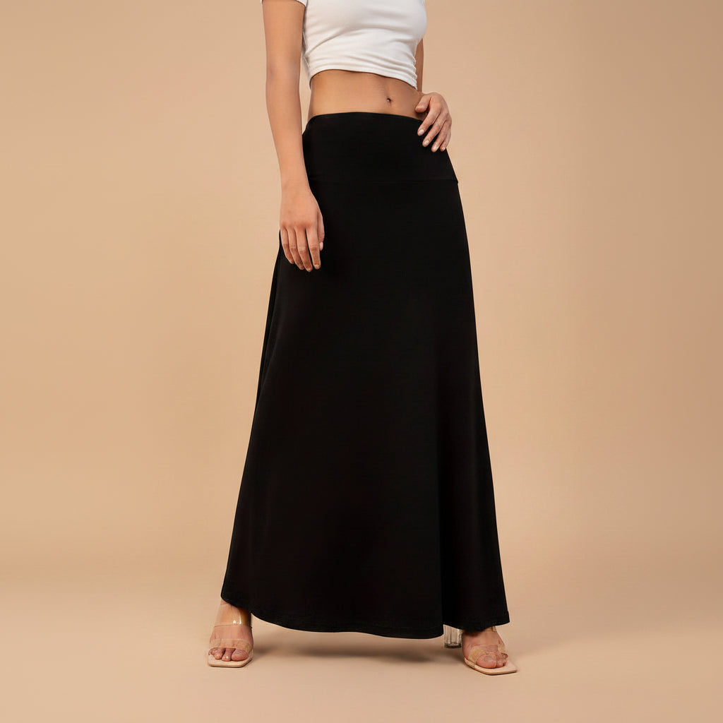 Plain Solid Color Knitted Modest Skirt #2606351