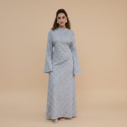 Muslim Women Printed Abaya Dress #261324