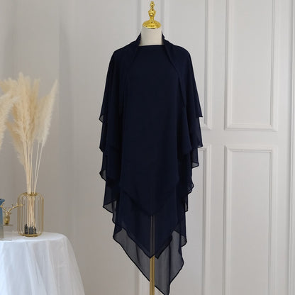 3 Layer Chiffon 11 Color Options Long Khimar