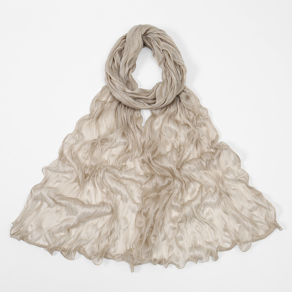 Muslim Women Shiny Pleated Hijab Scarf #26YW555