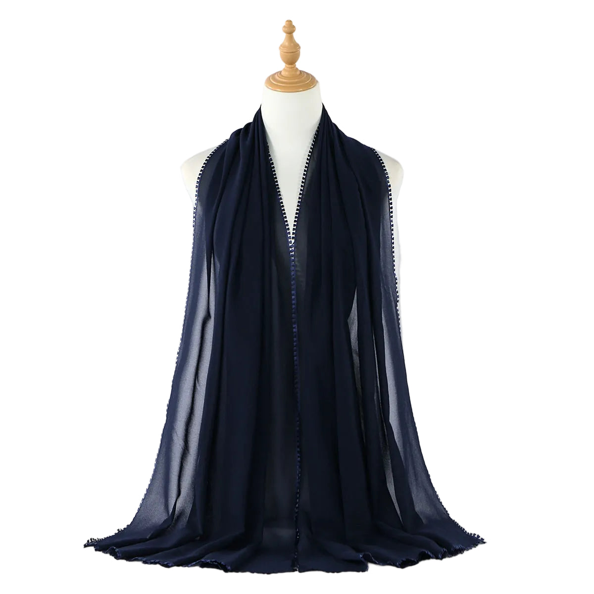 Muslim Women Heart Trim Chiffon Hijab Scarf #26VE204