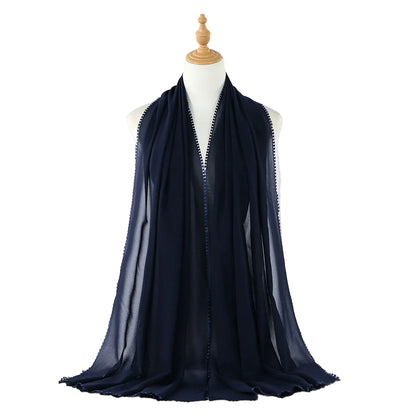 Muslim Women Heart Trim Chiffon Hijab Scarf #26VE204