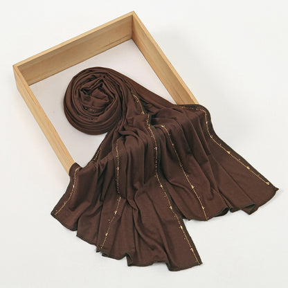 Muslim Women Hotfix Rhinestones Modal Hijab Scarf #26YW365