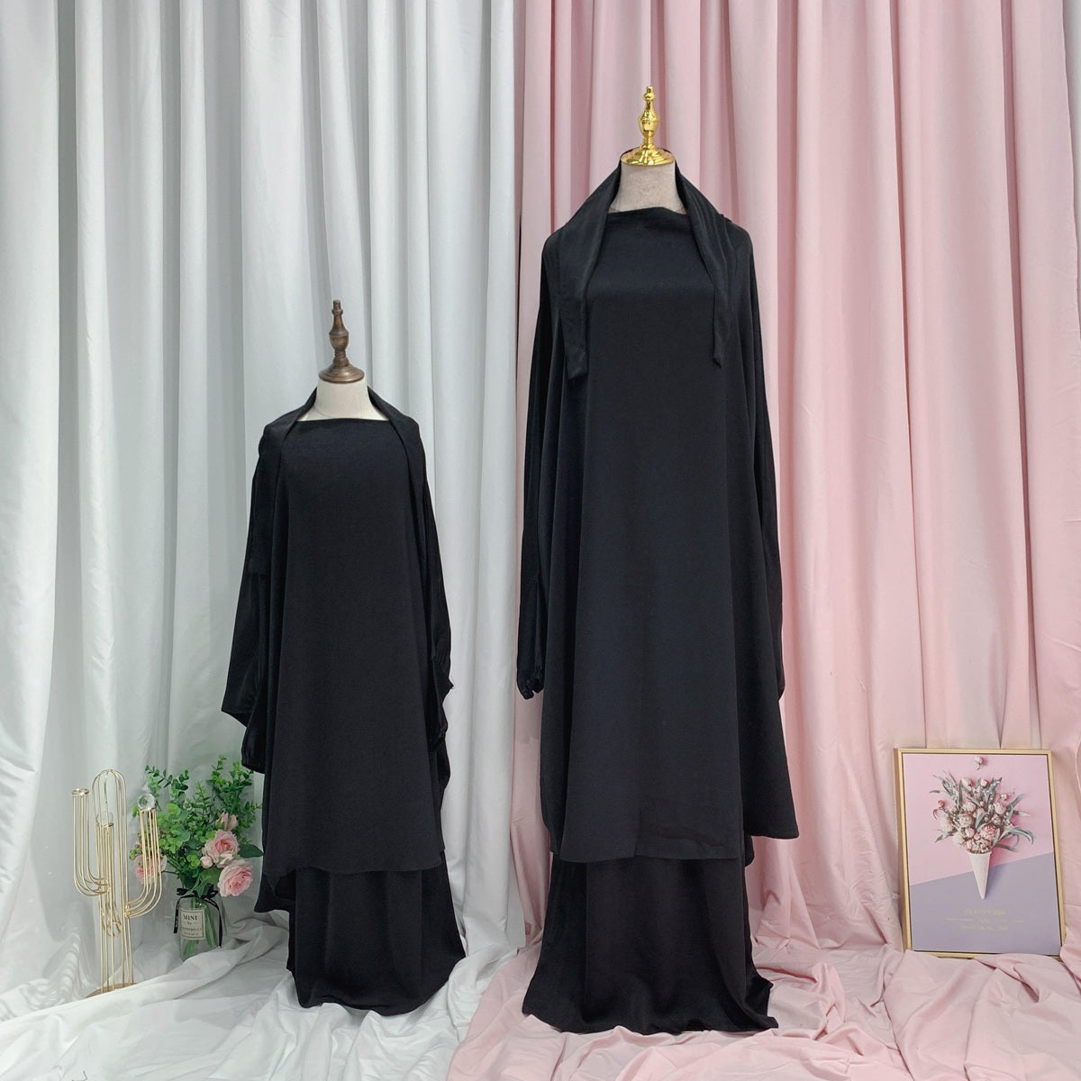 Muslim Women Prayer Dress Jilbab Robe Mother And Daughter Girl Matching Outfits