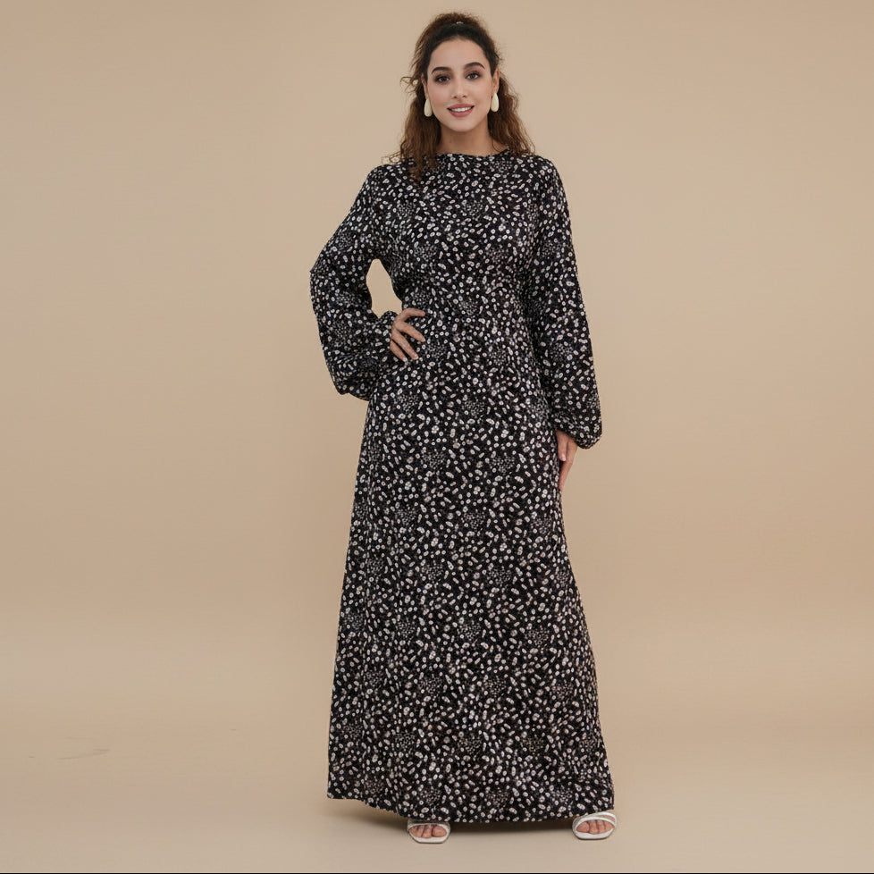 Muslim Women Printed Abaya Dress #261324