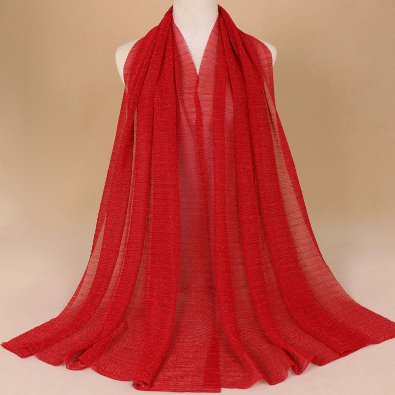 Muslim Women Gold Thread Hijab Scarf #26YW71