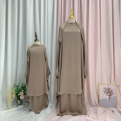 Muslim Women Prayer Dress Jilbab Robe Mother And Daughter Girl Matching Outfits