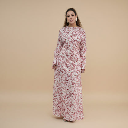 Muslim Women Printed Abaya Dress #261324