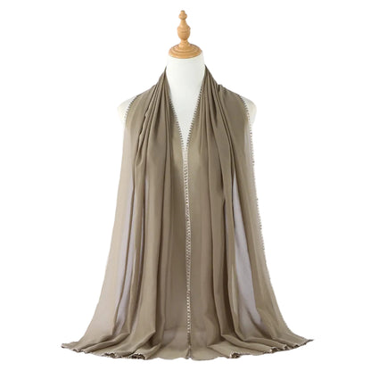 Muslim Women Heart Trim Chiffon Hijab Scarf #26VE204