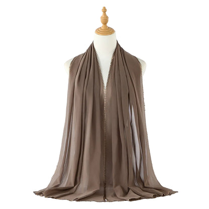 Muslim Women Heart Trim Chiffon Hijab Scarf #26VE204