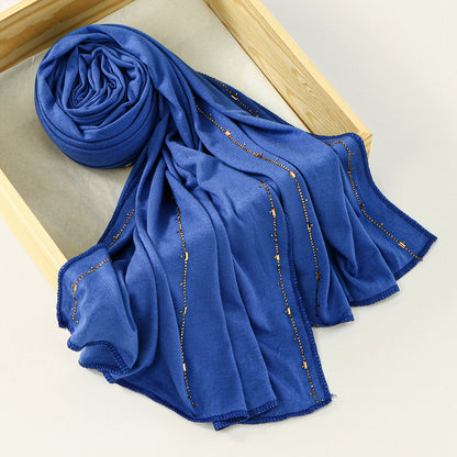 Muslim Women Hotfix Rhinestones Modal Hijab Scarf #26YW365