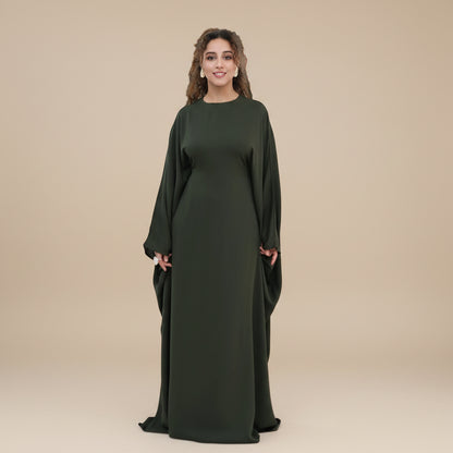 Muslim Women Nida Batwing Sleeve Farasha Abaya Dress #261315