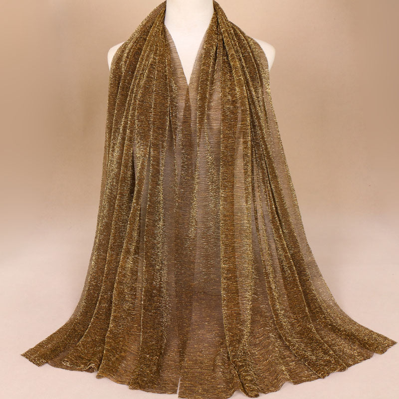Muslim Women Gold Thread Hijab Scarf #26YW71