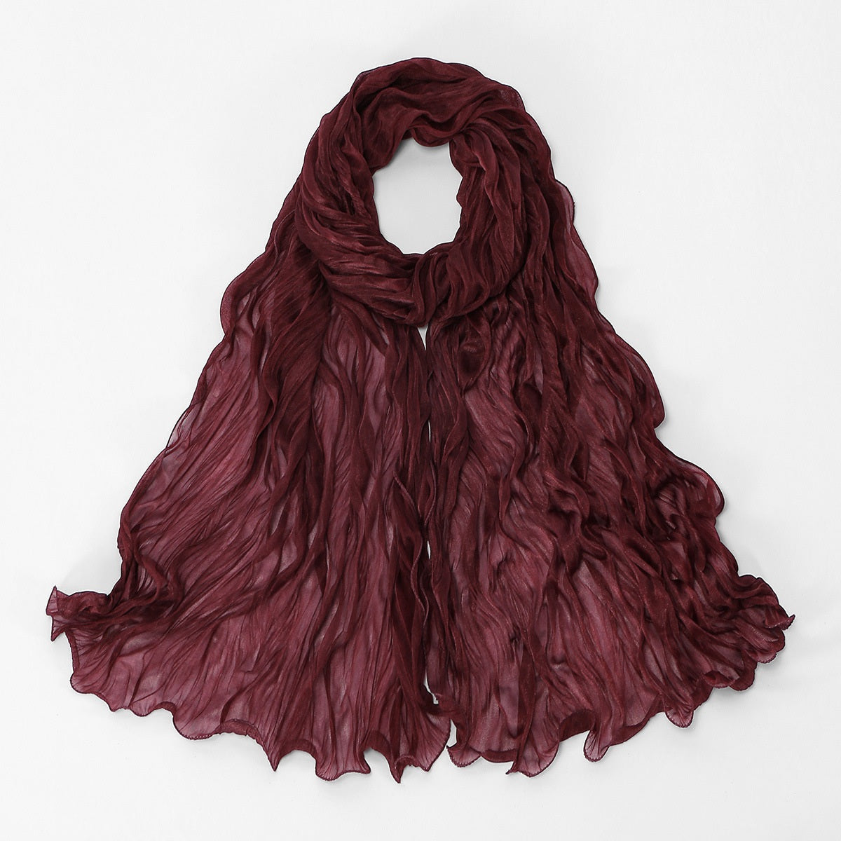 Muslim Women Shiny Pleated Hijab Scarf #26YW555