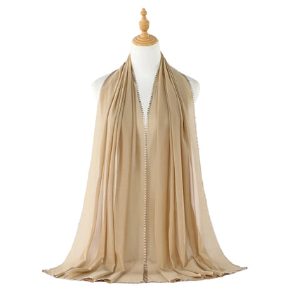 Muslim Women Heart Trim Chiffon Hijab Scarf #26VE204