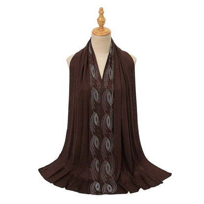 Muslim Women Hotfix Rhinestones Hijab Scarf #26YW577