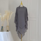 3 Layer Chiffon 11 Color Options Long Khimar For Muslim Women Nikah And Prayer
