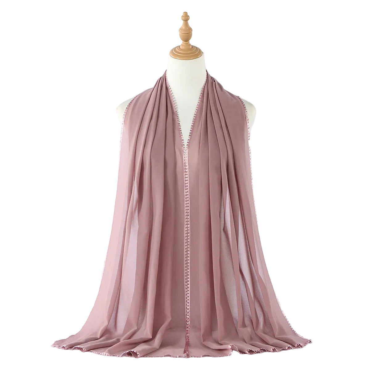 Muslim Women Heart Trim Chiffon Hijab Scarf #26VE204