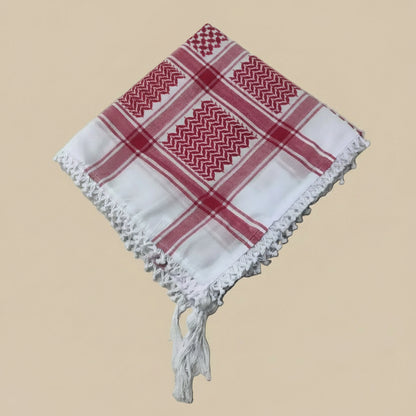 Authentic Jacqaurd Fringed edge Palestinian Keffiyeh Scarf Arab Shemagh Traditional Kuffiyeh Head Neck Wrap For Men and Women