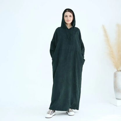 فستان عباية مخملي شتوي خريفي