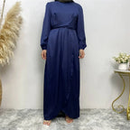 Blue Satin Abaya Dress #25C6345
