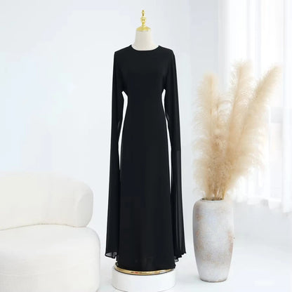 Muslim Waist-clinching Chiffon Abaya Dress #251151