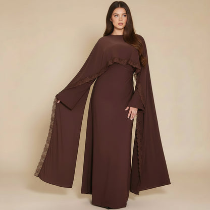 Muslim Women Nida Abaya Dress With Cape #261363