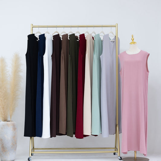 Muslim Women Sleeveless Inner Slip Dress Underdress