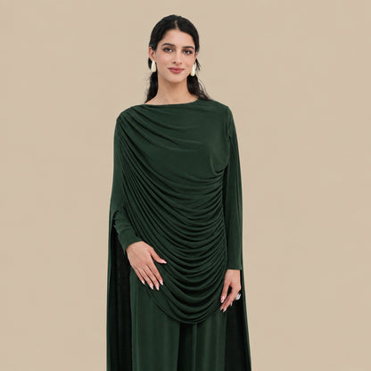 Muslim Women 2 Pieces Tops And Pants Suit Set Abaya Dress #261370